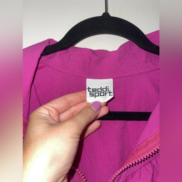 Vintage Pink Purple Teddi Sport Jacket Windbreaker Size L - Picture 2 of 3